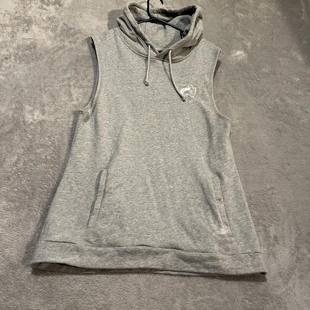 Alphalete Hoodie Mens Large Gray Sleeveless Pullover Athletic Gym Wolf Logo